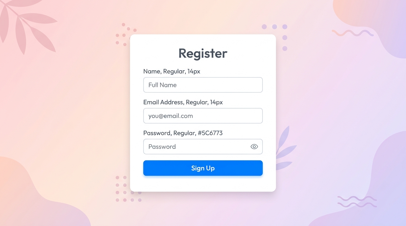 Registration Form UI preview